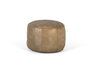 GINER Y COLOMER Puff rond en cuir naturel beige avec dessus décoré de tresses en cuir